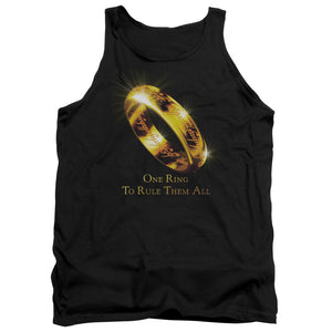 AN OFFCIALLY LICENSED LORD OF THE RINGS ONE RING TO RULE THEM ALL ADULT UNISEX TANK TOP BLACK