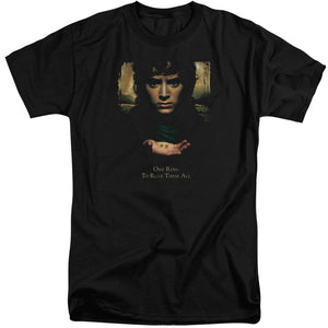 AN OFFCIALLY LICENSED LOR FRODO ONE RING MEN'S TALL FIT T-SHIRT BLACK