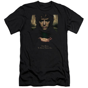 AN OFFCIALLY LICENSED LOR FRODO ONE RING MEN'S PREMIUM SLIM FIT T-SHIRT BLACK