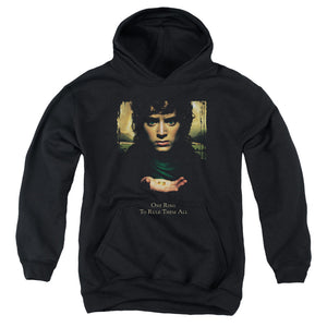 AN OFFCIALLY LICENSED LOR FRODO ONE RING YOUTH HOODIE BLACK