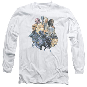 AN OFFCIALLY LICENSED LOR COLLAGE OF EVIL MEN'S LONG SLEEVE T-SHIRT WHITE