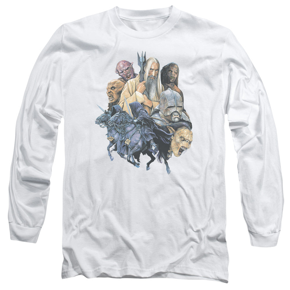AN OFFCIALLY LICENSED LOR COLLAGE OF EVIL MEN'S LONG SLEEVE T-SHIRT WHITE