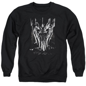 AN OFFCIALLY LICENSED LOR BIG SAURON HEAD ADULT UNISEX CREWNECK SWEATSHIRT BLACK