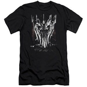 AN OFFCIALLY LICENSED LOR BIG SAURON HEAD MEN'S PREMIUM SLIM FIT T-SHIRT BLACK