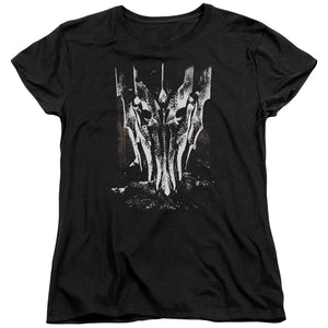 AN OFFCIALLY LICENSED LOR BIG SAURON HEAD WOMEN'S REGULAR FIT T-SHIRT BLACK