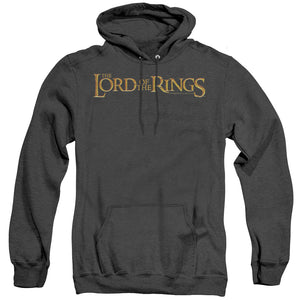 AN OFFCIALLY LICENSED LOR LOTR LOGO ADULT UNISEX HEATHER PULLOVER HOODIE BLACK