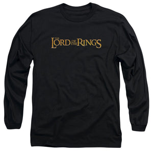 AN OFFCIALLY LICENSED LOR LOTR LOGO MEN'S LONG SLEEVE T-SHIRT BLACK