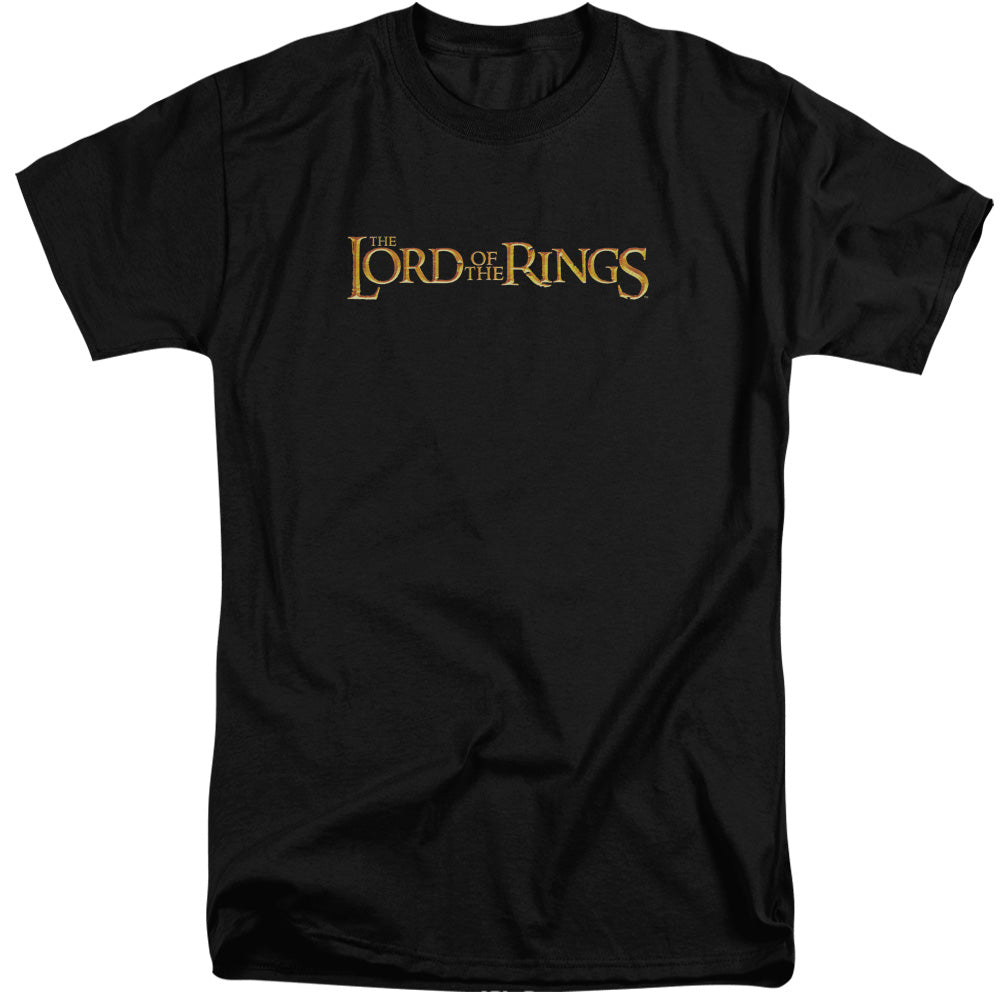 AN OFFCIALLY LICENSED LOR LOTR LOGO MEN'S TALL FIT T-SHIRT BLACK