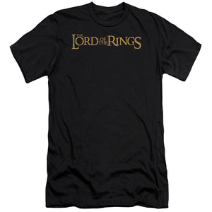 AN OFFCIALLY LICENSED LOR LOTR LOGO MEN'S PREMIUM SLIM FIT T-SHIRT BLACK
