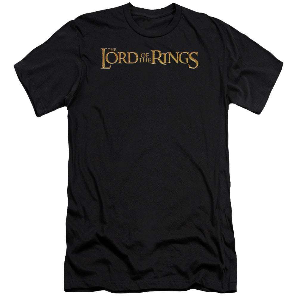 AN OFFCIALLY LICENSED LOR LOTR LOGO MEN'S PREMIUM SLIM FIT T-SHIRT BLACK