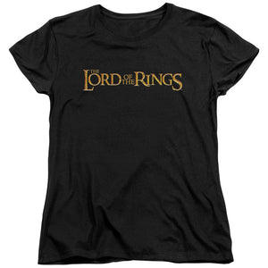 AN OFFCIALLY LICENSED LOR LOTR LOGO WOMEN'S REGULAR FIT T-SHIRT BLACK