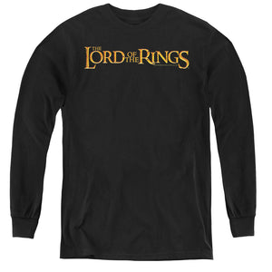 AN OFFCIALLY LICENSED LOR LOTR LOGO YOUTH LONG SLEEVE T-SHIRT BLACK