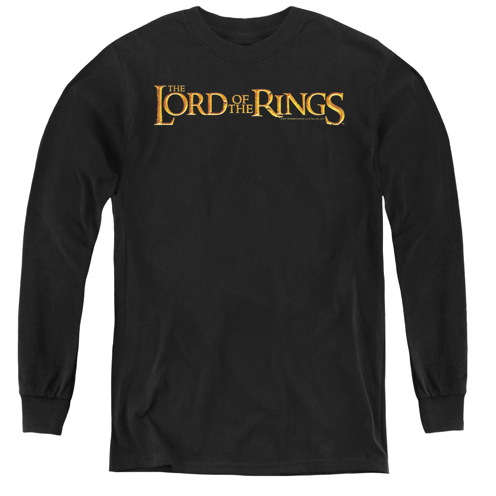 AN OFFCIALLY LICENSED LOR LOTR LOGO YOUTH LONG SLEEVE T-SHIRT BLACK