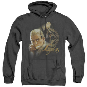 AN OFFCIALLY LICENSED LOR LEGOLAS ADULT UNISEX HEATHER PULLOVER HOODIE BLACK
