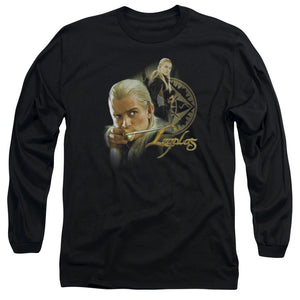 AN OFFCIALLY LICENSED LOR LEGOLAS MEN'S LONG SLEEVE T-SHIRT BLACK