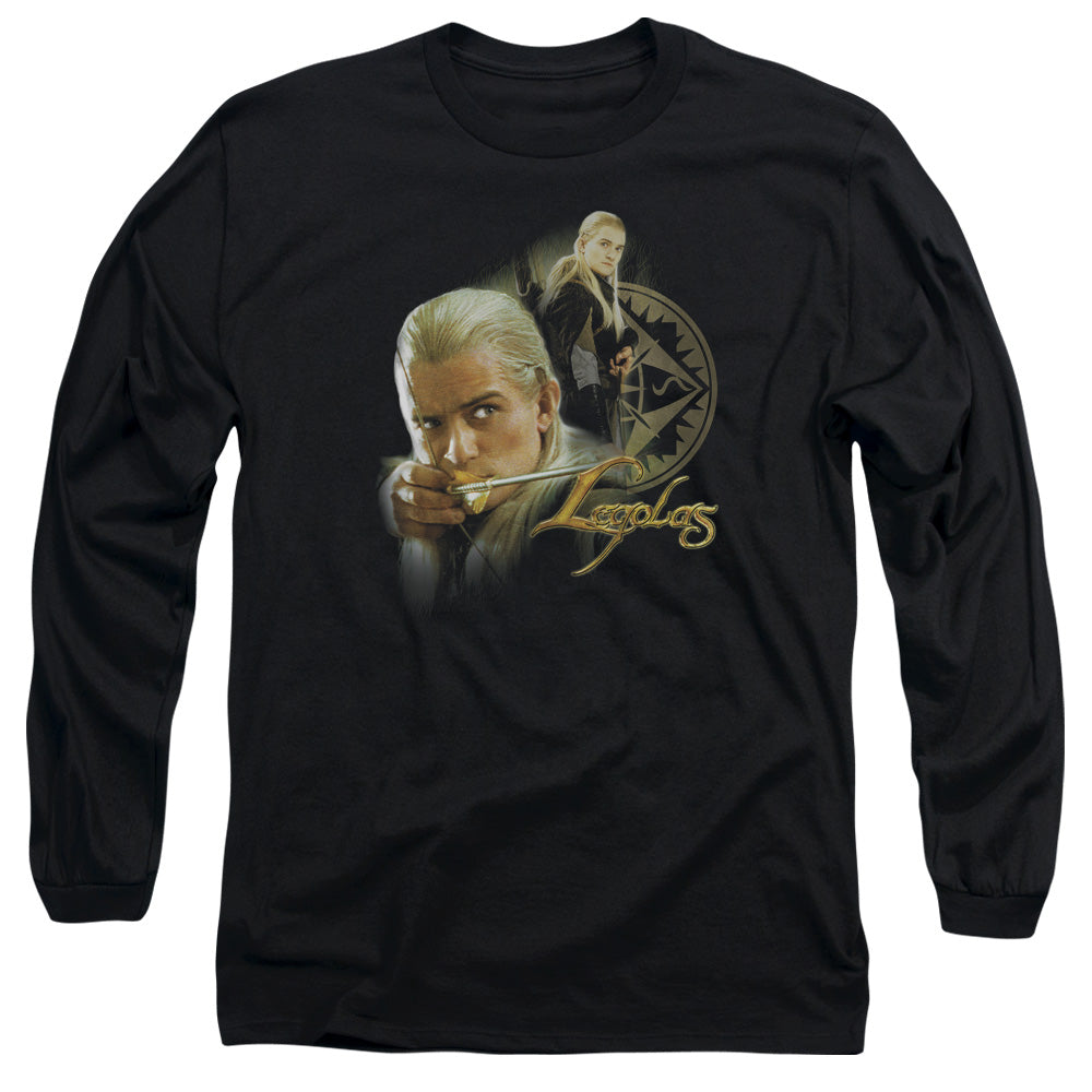 AN OFFCIALLY LICENSED LOR LEGOLAS MEN'S LONG SLEEVE T-SHIRT BLACK