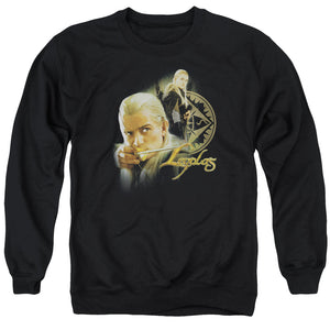 AN OFFCIALLY LICENSED LOR LEGOLAS ADULT UNISEX CREWNECK SWEATSHIRT BLACK