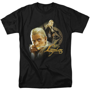 AN OFFCIALLY LICENSED LOR LEGOLAS MEN'S REGULAR FIT T-SHIRT BLACK