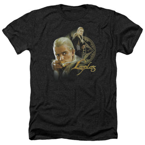 AN OFFCIALLY LICENSED LOR LEGOLAS MEN'S HEATHER T-SHIRT CHARCOAL