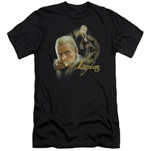 AN OFFCIALLY LICENSED LOR LEGOLAS MEN'S PREMIUM SLIM FIT T-SHIRT BLACK