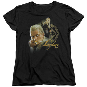 AN OFFCIALLY LICENSED LOR LEGOLAS WOMEN'S REGULAR FIT T-SHIRT BLACK