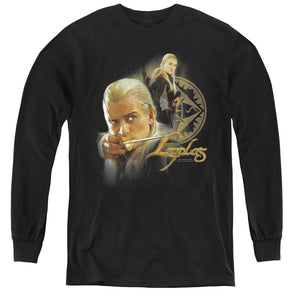 AN OFFCIALLY LICENSED LOR LEGOLAS YOUTH LONG SLEEVE T-SHIRT BLACK