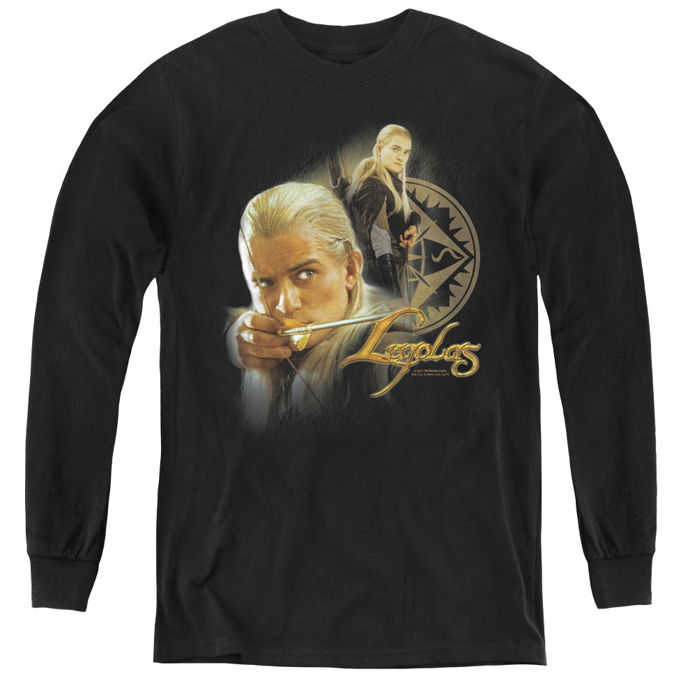AN OFFCIALLY LICENSED LOR LEGOLAS YOUTH LONG SLEEVE T-SHIRT BLACK