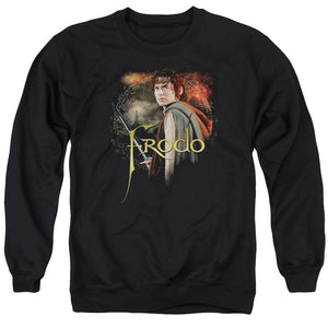 AN OFFCIALLY LICENSED LOR FRODO ADULT UNISEX CREWNECK SWEATSHIRT BLACK