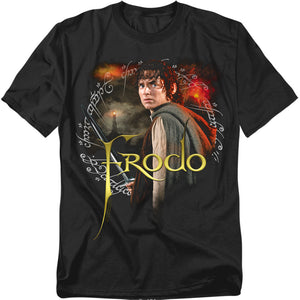 AN OFFCIALLY LICENSED LOR FRODO MEN'S REGULAR FIT T-SHIRT BLACK