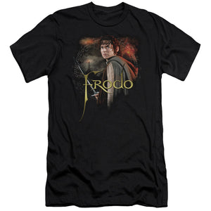 AN OFFCIALLY LICENSED LOR FRODO MEN'S PREMIUM SLIM FIT T-SHIRT BLACK