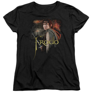 AN OFFCIALLY LICENSED LOR FRODO WOMEN'S REGULAR FIT T-SHIRT BLACK