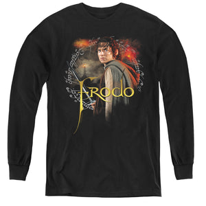 AN OFFCIALLY LICENSED LOR FRODO YOUTH LONG SLEEVE T-SHIRT BLACK