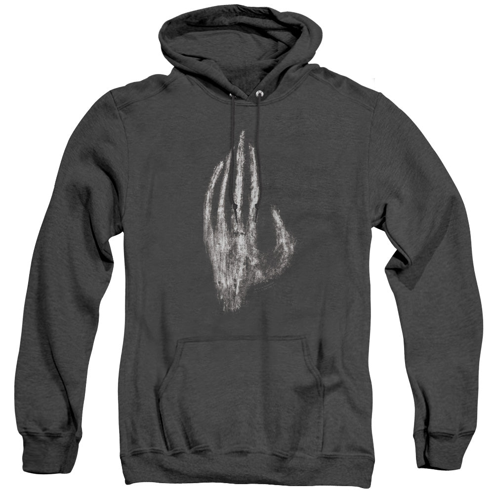 AN OFFCIALLY LICENSED LOR HAND OF SARUMAN ADULT UNISEX HEATHER PULLOVER HOODIE BLACK