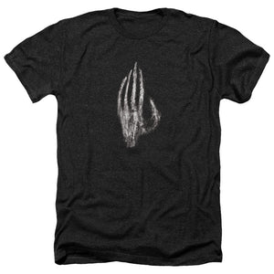 AN OFFCIALLY LICENSED LOR HAND OF SARUMAN MEN'S HEATHER T-SHIRT CHARCOAL