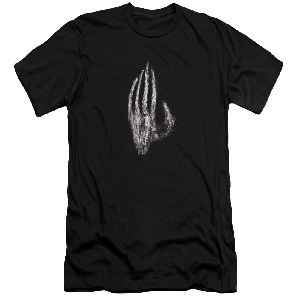 AN OFFCIALLY LICENSED LOR HAND OF SARUMAN MEN'S PREMIUM SLIM FIT T-SHIRT BLACK