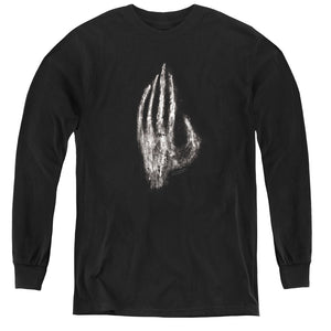 AN OFFCIALLY LICENSED LOR HAND OF SARUMAN YOUTH LONG SLEEVE T-SHIRT BLACK