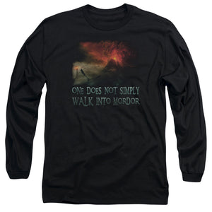 AN OFFCIALLY LICENSED LOR WALK IN MORDOR MEN'S LONG SLEEVE T-SHIRT BLACK