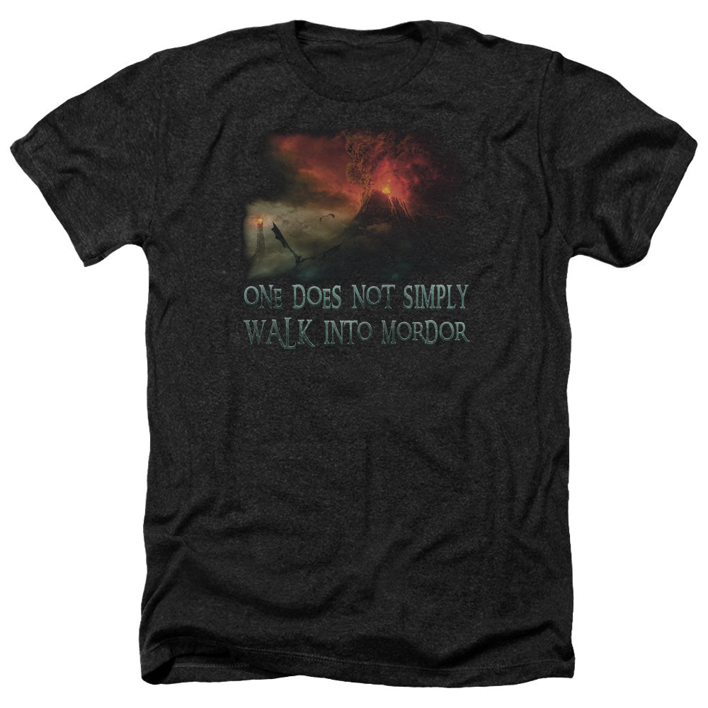 AN OFFCIALLY LICENSED LOR WALK IN MORDOR MEN'S HEATHER T-SHIRT CHARCOAL