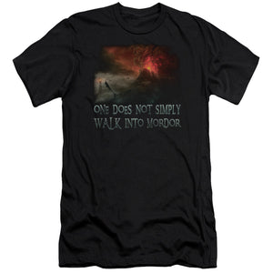 AN OFFCIALLY LICENSED LOR WALK IN MORDOR MEN'S PREMIUM SLIM FIT T-SHIRT BLACK