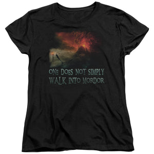 AN OFFCIALLY LICENSED LOR WALK IN MORDOR WOMEN'S REGULAR FIT T-SHIRT BLACK