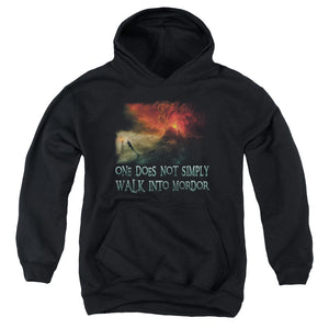 AN OFFCIALLY LICENSED LOR WALK IN MORDOR YOUTH HOODIE BLACK