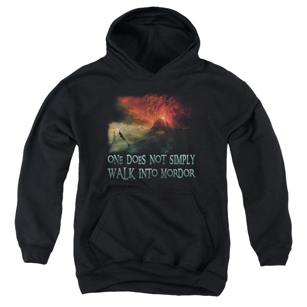 AN OFFCIALLY LICENSED LOR WALK IN MORDOR YOUTH HOODIE BLACK