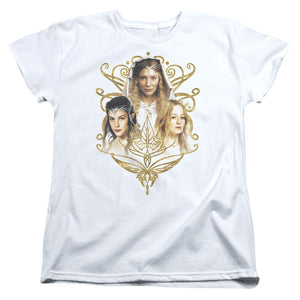 AN OFFCIALLY LICENSED LOR WOMEN OF MIDDLE EARTH WOMEN'S REGULAR FIT T-SHIRT WHITE
