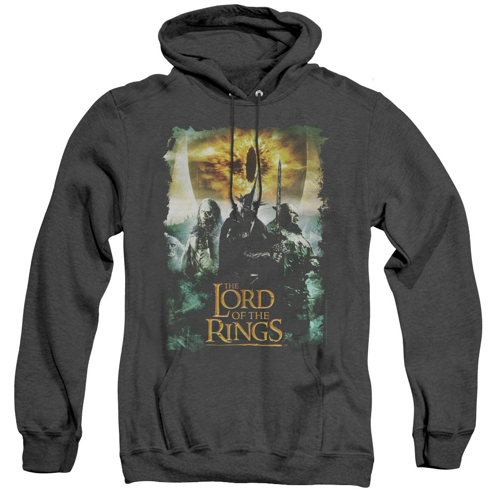 AN OFFCIALLY LICENSED LORD OF THE RINGS VILLAIN GROUP ADULT UNISEX HEATHER PULLOVER HOODIE BLACK