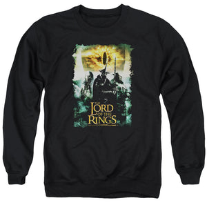 AN OFFCIALLY LICENSED LORD OF THE RINGS VILLAIN GROUP ADULT UNISEX CREWNECK SWEATSHIRT BLACK