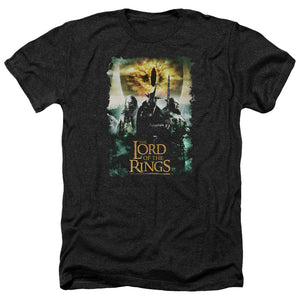 AN OFFCIALLY LICENSED LORD OF THE RINGS VILLAIN GROUP MEN'S HEATHER T-SHIRT CHARCOAL