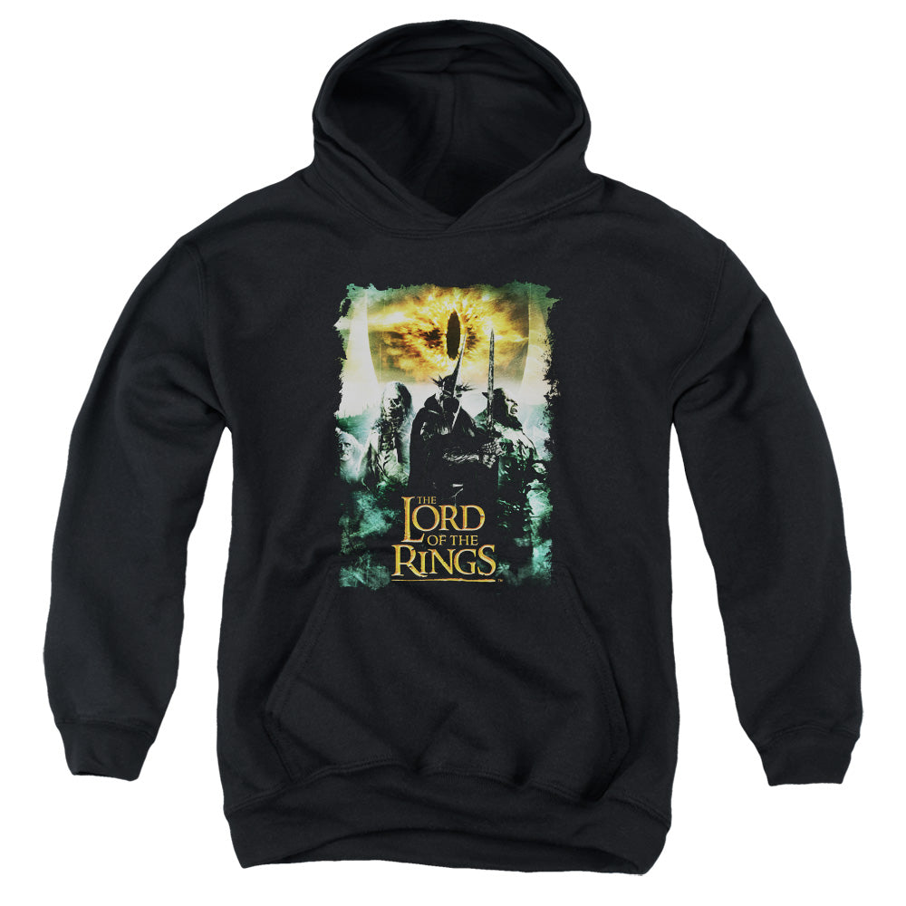 AN OFFCIALLY LICENSED LORD OF THE RINGS VILLAIN GROUP YOUTH HOODIE BLACK