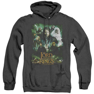 AN OFFCIALLY LICENSED LORD OF THE RINGS HERO GROUP ADULT UNISEX HEATHER PULLOVER HOODIE BLACK