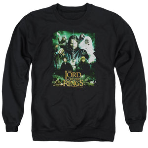 AN OFFCIALLY LICENSED LORD OF THE RINGS HERO GROUP ADULT UNISEX CREWNECK SWEATSHIRT BLACK