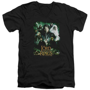 AN OFFCIALLY LICENSED LORD OF THE RINGS HERO GROUP MEN'S V-NECK T-SHIRT BLACK